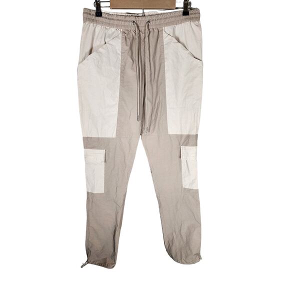 PACSUN Men's Brown Khaki Cargo Tristan Nylon Cotton Beach Drawstring Skater SZ L - Picture 1 of 11